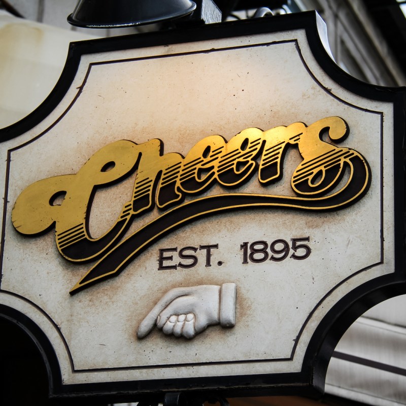 Cheers sign Boston bars