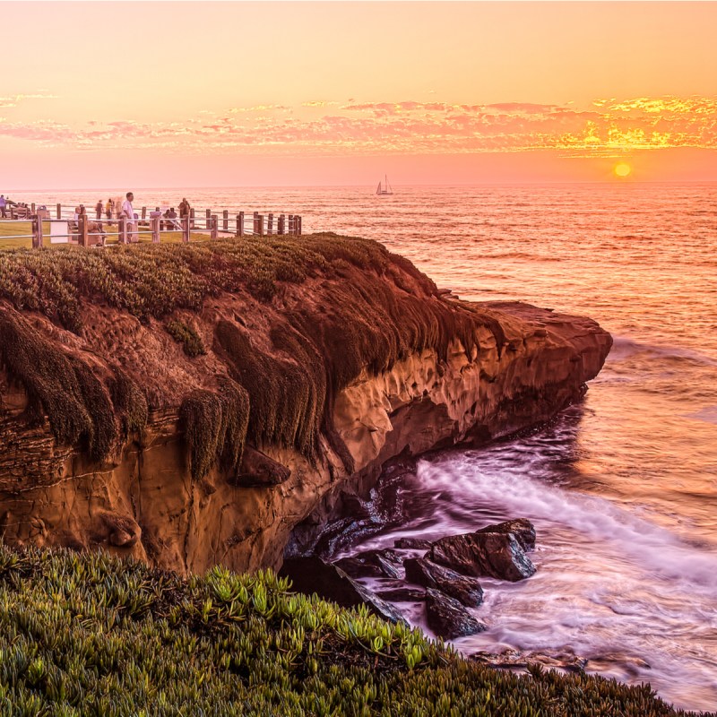 San Diego California, La Jolla Cove Sunset, USA