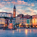 Tartini Square in Piran, Slovenia.