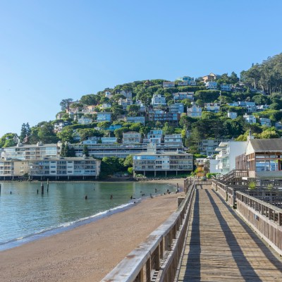 wooden pier of Sausalito near San Francisco,CA