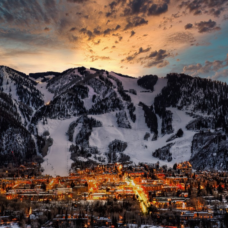 Aspen, Colorado, at sunset