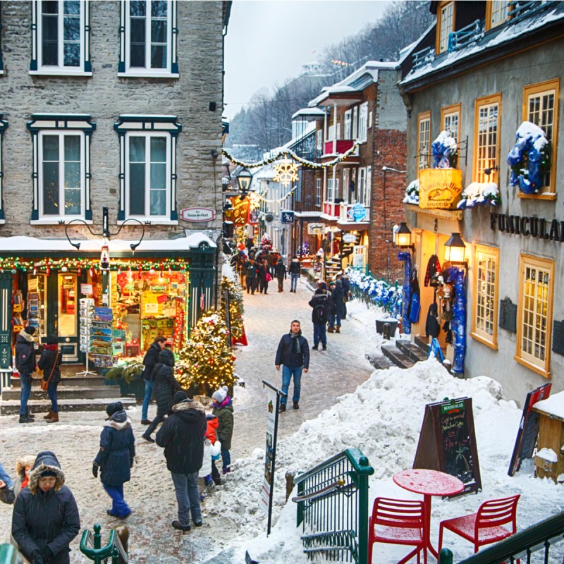 Quebec City, Quebec, Canada in the snow.