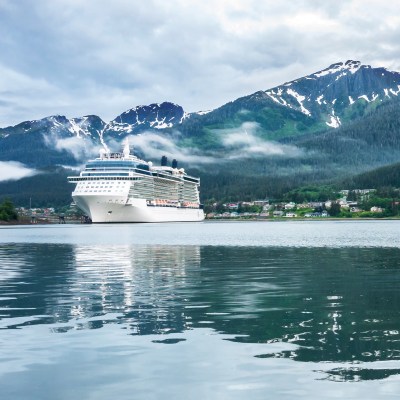 Cruise ship docked in Alaska