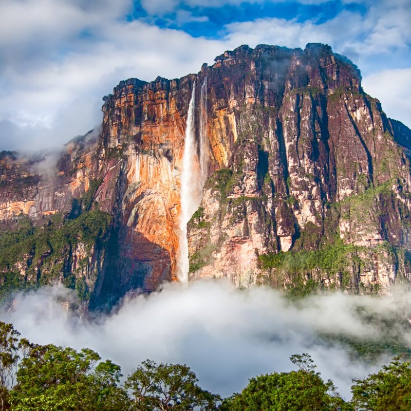 stunning Angel Falls in soft morning light