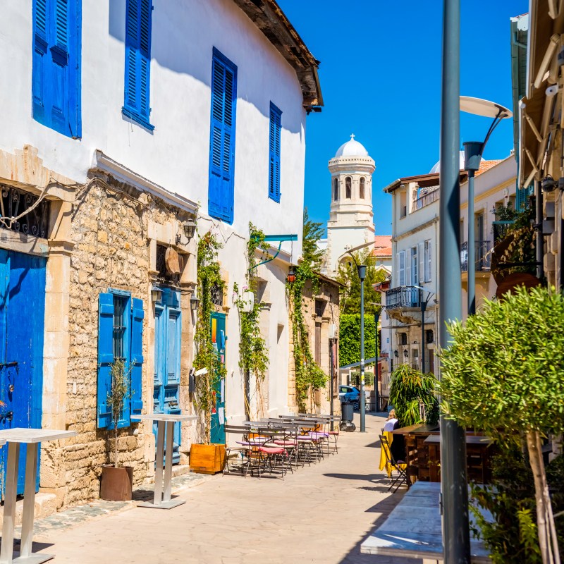 A beautiful residential street in Cyprus.