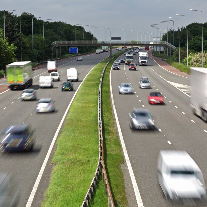 A busy motorway in England.