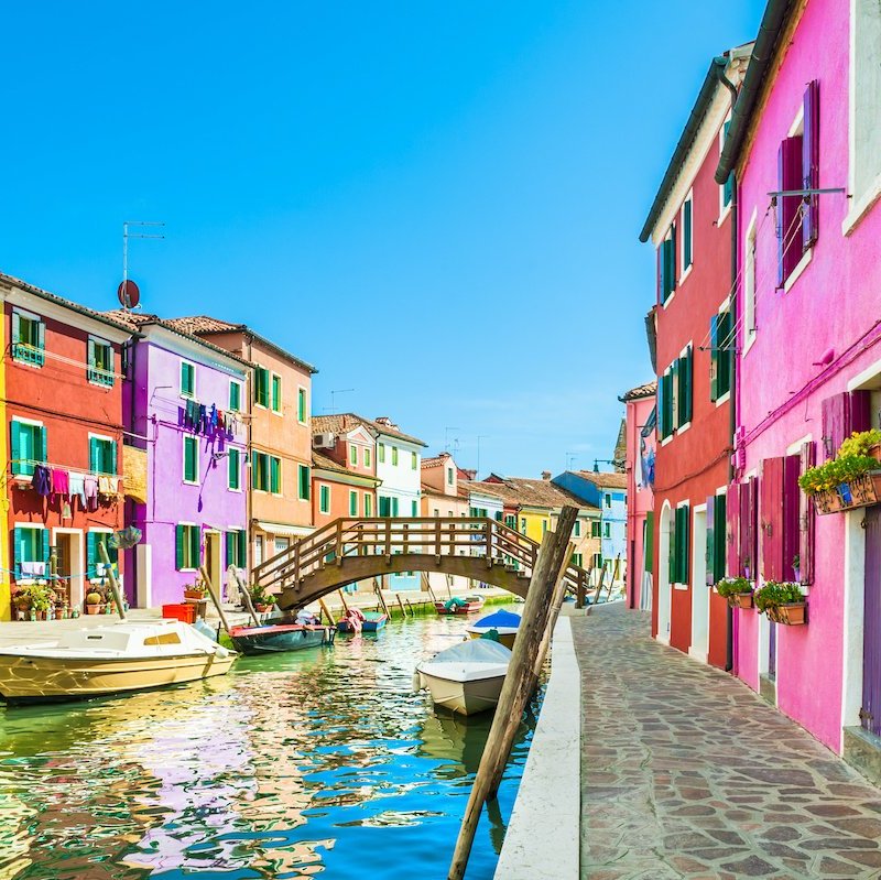 A canal in Burano, Italy.