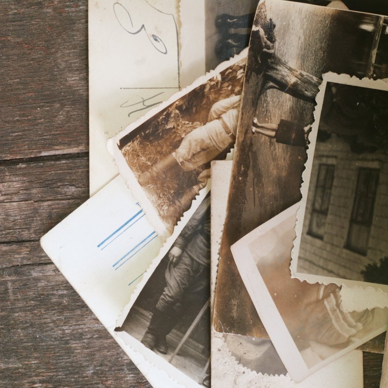 A collection of old photographs.