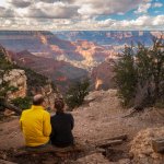 A couple admiring the views at Grand Canyon National Park.