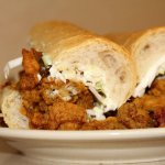 A fried oyster po' boy from Alabama.