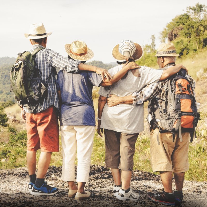 A group of friends on a vacation together.