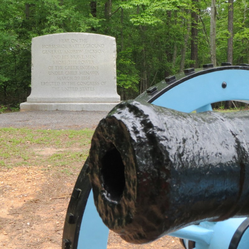 A historic hiking trail in Alabama's Horseshoe Bend National Military Park.