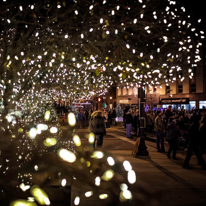 A holiday light display in Beloit, Wisconsin.