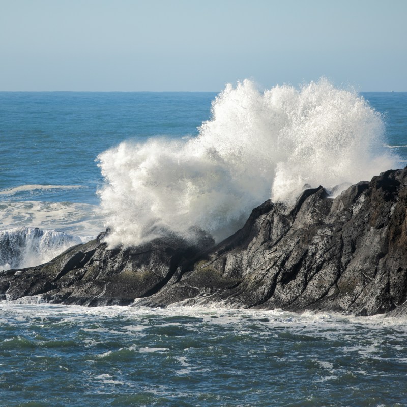 A king tide on the coast of Oregon.