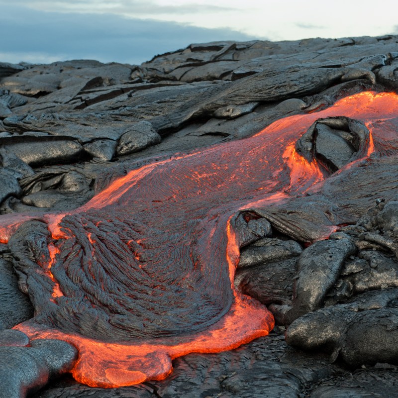 A lava flow in Hawaii Volcanoes National Park.
