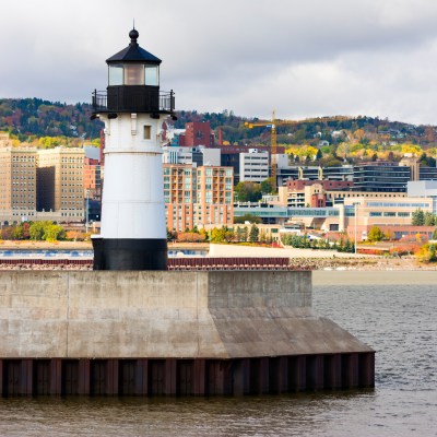 A lighthouse in Duluth, Minnesota.
