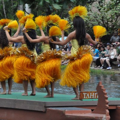 A luau performance Canoe Pageant at Polynesian Cultural Center.