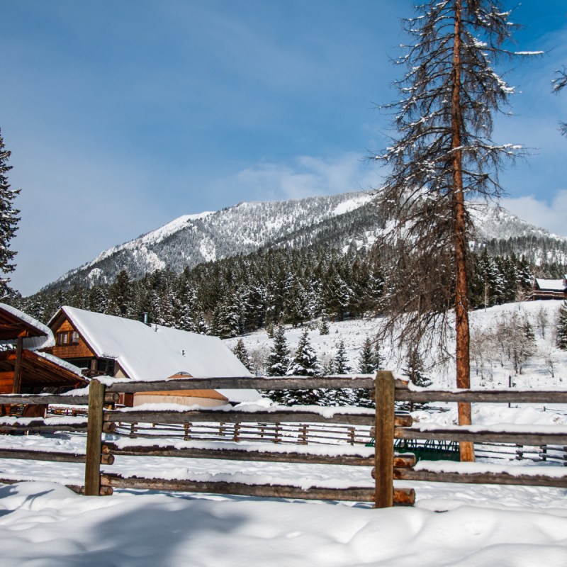 A luxury cabin at Lone Mountain Ranch.