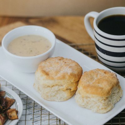 A plate of biscuits.