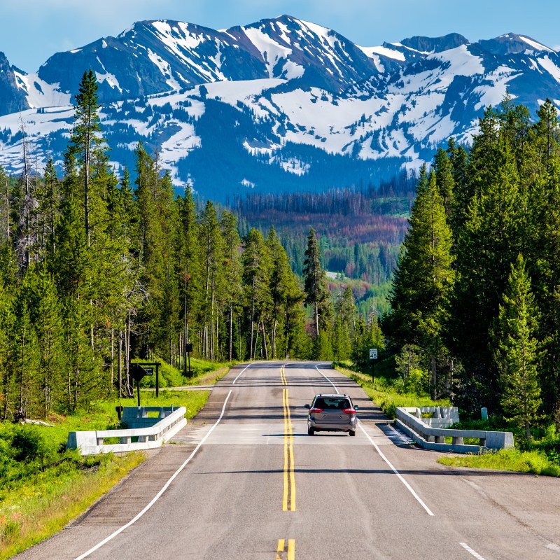 A road trip through the mountains.