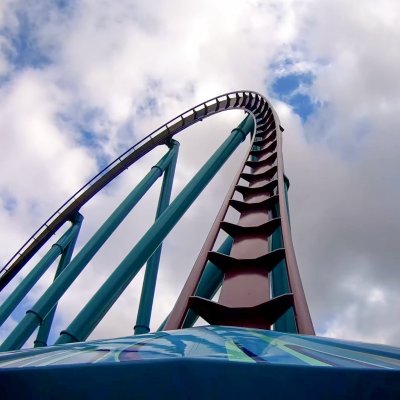 A roller coaster at Six Flags.