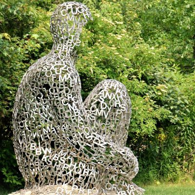 Jaume Plensa's "I, you, she or he...", one of the many sculptures at Frederik Meijer Gardens & Sculpture Park in Grand Rapids, Michigan