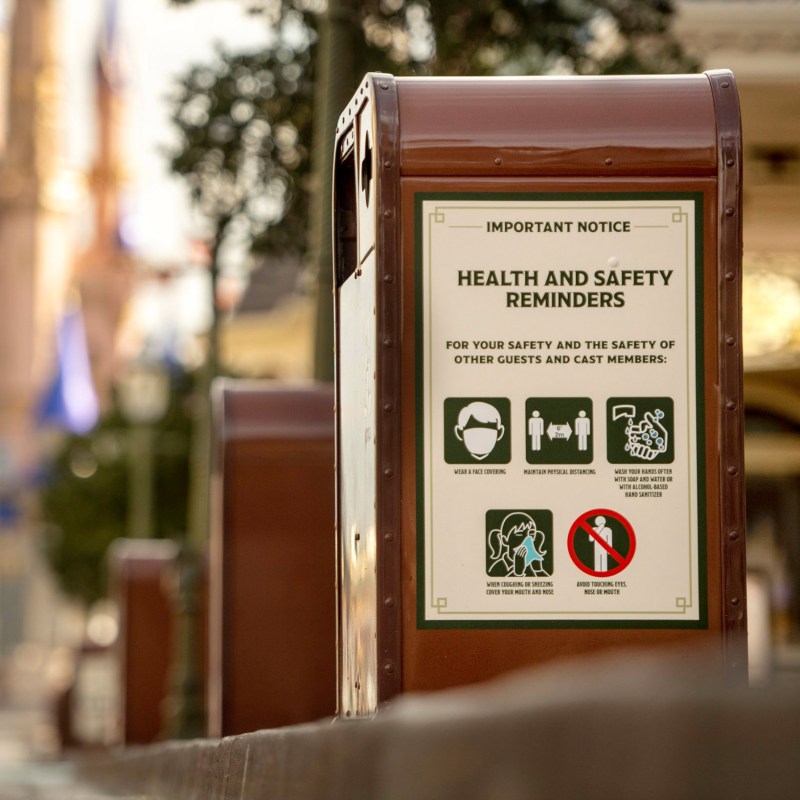 A sign with safety guidelines at Walt Disney World.