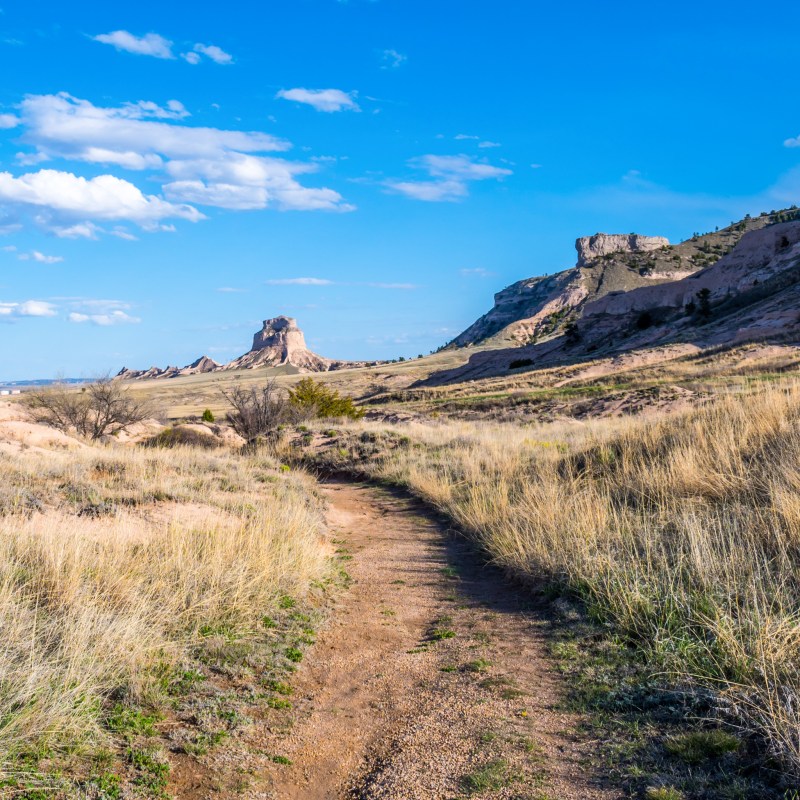 A trail through Scott's Bluff National Monument in Nebraska.
