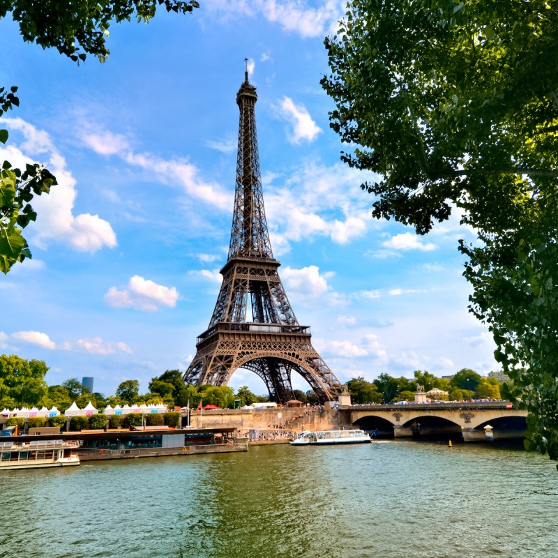 A view of the Eiffel Tower.