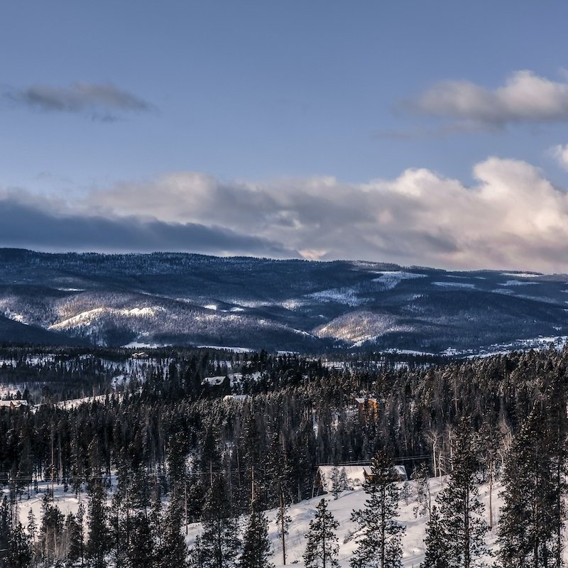 A view of the mountains in Winter Park.