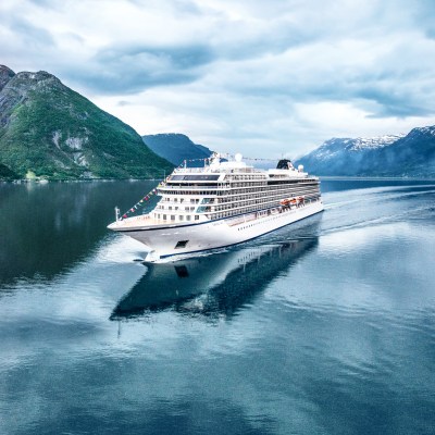 A Viking Cruise ship in Europe.