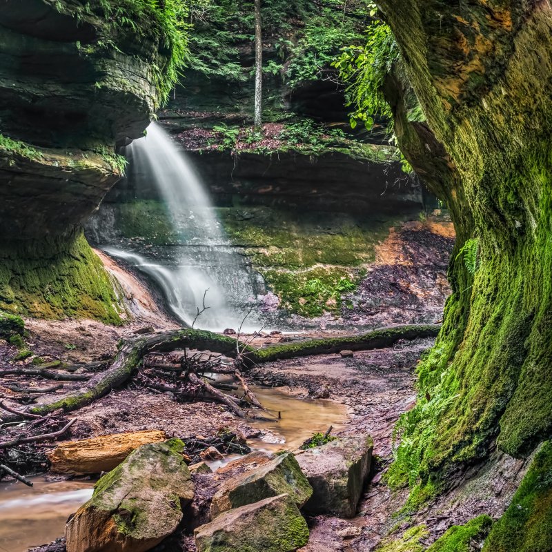 A waterfall in Indiana's Shades State Park.