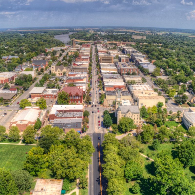 Aerial view, Lawrence, Kansas.