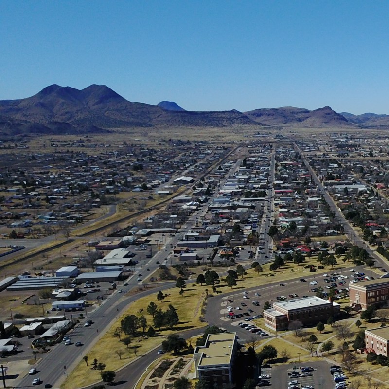 Aerial view of Alpine, Texas.