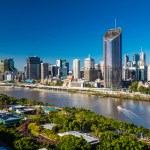Aerial view of Brisbane, Australia.