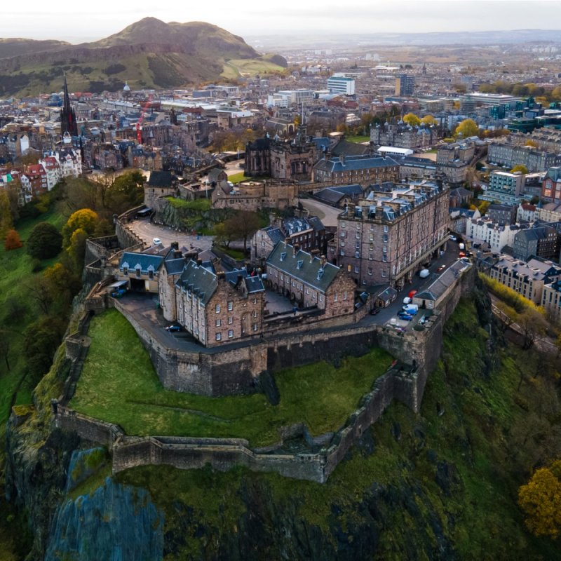 Aerial view of Edinburgh, Scotland.