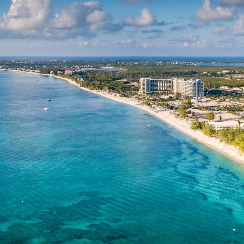 Aerial view of Grand Cayman island.