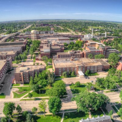 Aerial view of Grand Forks, North Dakota.