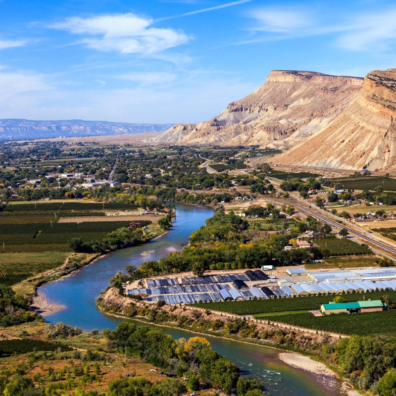 Aerial view of Grand Junction, Colorado.
