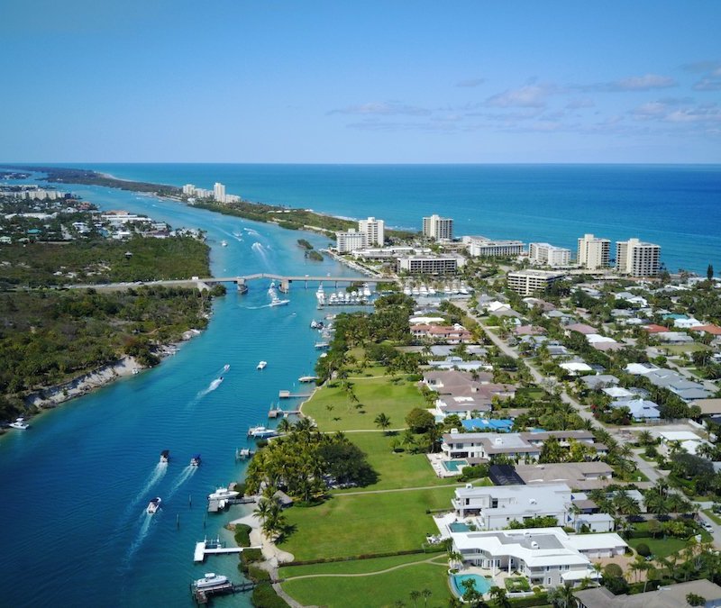 Aerial view of Jupiter, Florida.