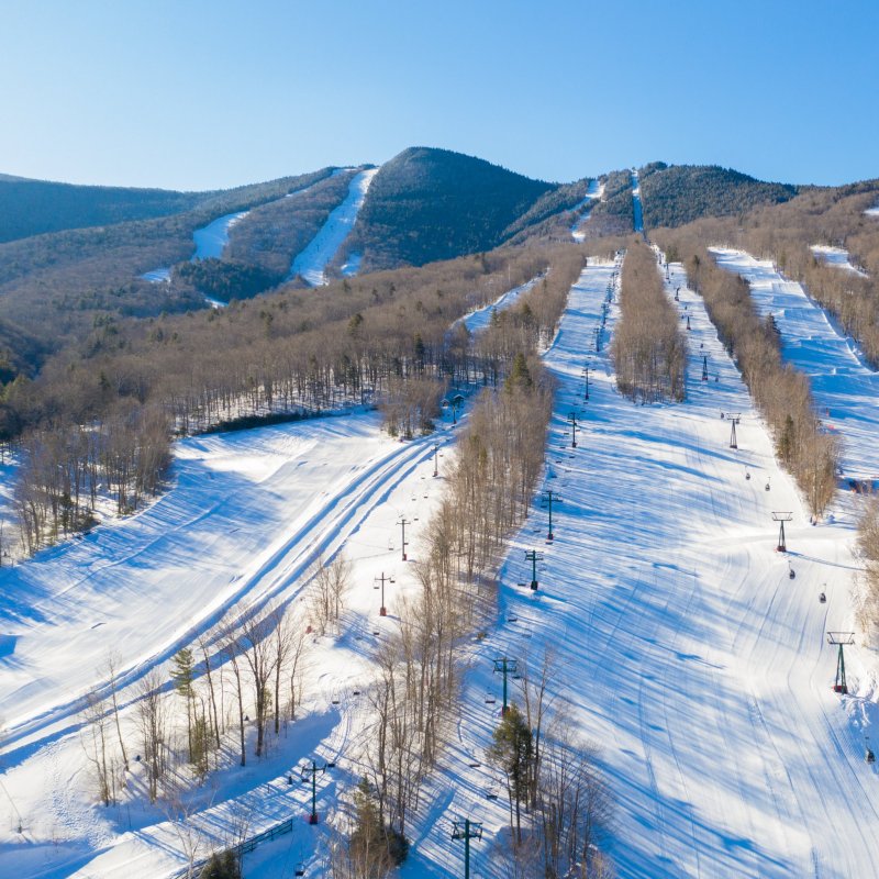 Aerial view of Loon Mountain in New Hampshire.