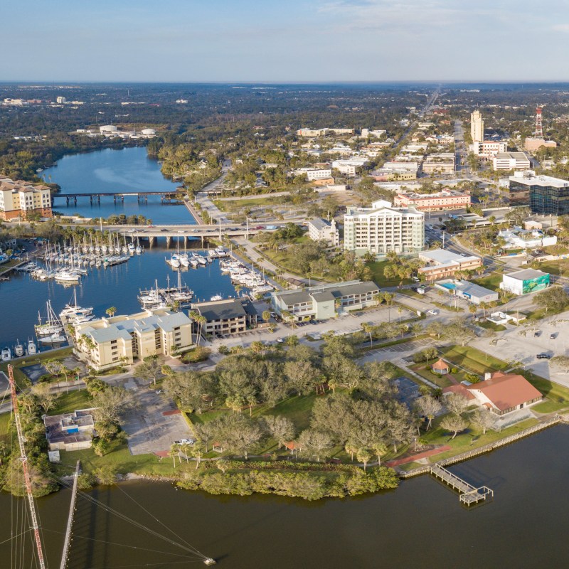 Aerial view of Melbourne, Florida.