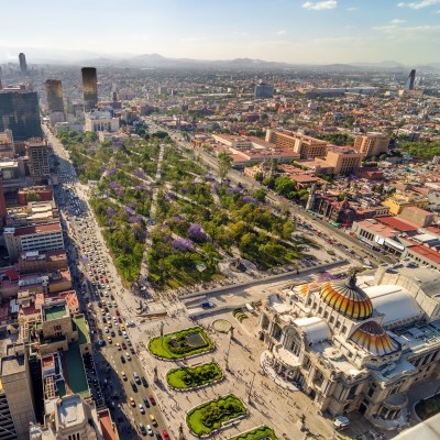 Aerial view of Mexico City, Mexico.