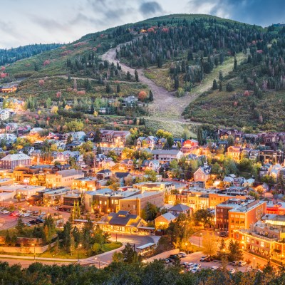 Aerial view of Park City, Utah.