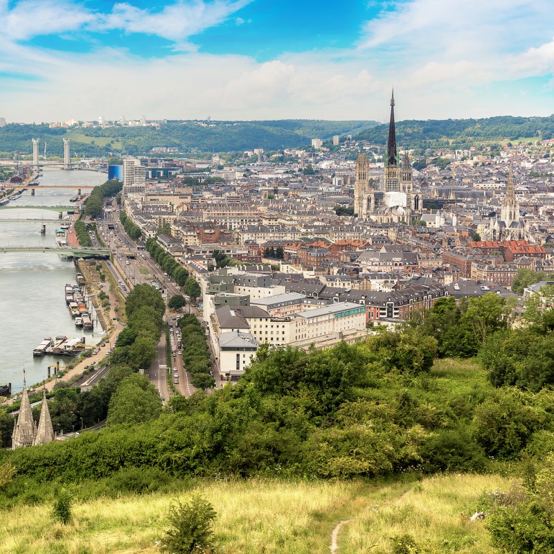 Aerial view of Rouen, France.