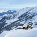 Aerial view of the slops in Kaltenbach, Austria.