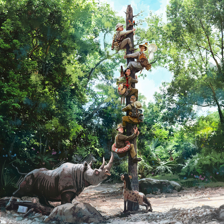 An artist's rendering of the Jungle Cruise updates.