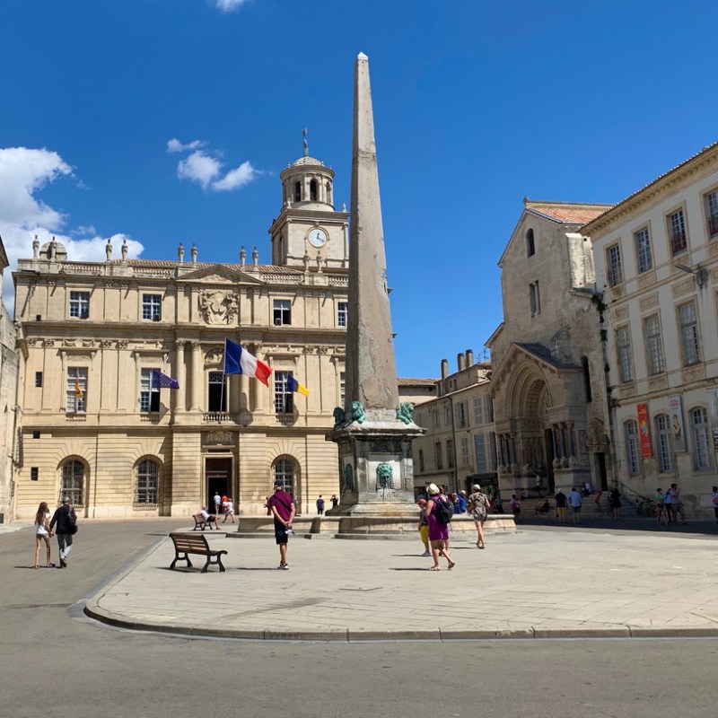 An outdoor plaza in Provence, France.