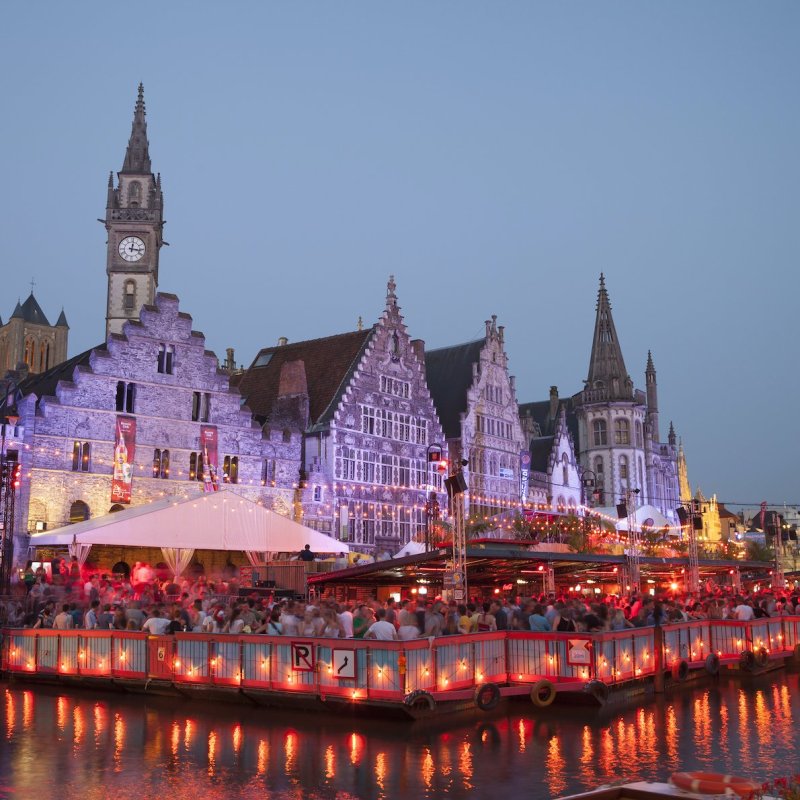 Attendees of Ghent Festival in Belgium.