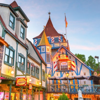 Bavarian buildings in Helen, Georgia.